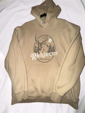 Ridgecut Logo Hooded Sweatshirt in Tan